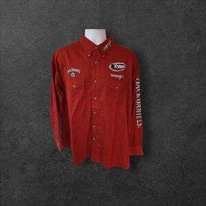 Men's Jack Daniel's Wrangler CBR Rodeo Long Sleeve Button Down Shirt Size XXL